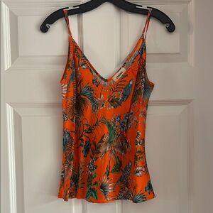 L'AGENCE Orange Green Fitted Camisole